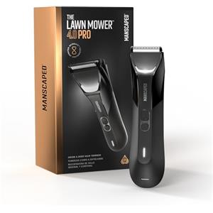 Manscaped Refining The Gentleman MANSCAPED® The Lawn Mower® 4.0 PRO - Rifinitore per peli del corpo e dell'inguine, lama per rifinitore SkinSafe™ aggiornata, impermeabile, USB-C, ricarica wireless, rasoio da uomo, blocco da viaggio