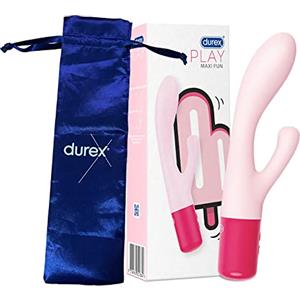 Durex Kit Sex Toy, Durex Play Maxi Fun, Vibratore Rabbit stimolante clitoride e punto G e Custodia per vibratore Durex