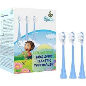 Ritalia Testine di ricambio per Spazzolino Elettrico per bambini di Ritalia®, Confezione da 3 pezzi. (Ricambio BLU)