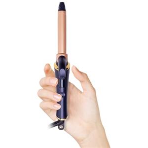 Atopskins 19mm Ferro Arricciacapelli Professionale, Ferro Capelli Mini Piastra in Ceramica, Piastra Arricciacapelli per Capelli Corti e Lunghi, Arriccia Capelli 5 Temperature Regolabili, Display LCD (Blu Rosa)