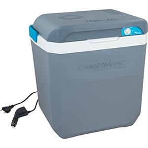 CAMPINGAZ Powerbox Plus 28 l, refrigeratore termoelettrico 12 V e 230 V, per 8 bottiglie da 1,5 l, per auto e campeggio, con protezione UV, capacità 28 litri, blu
