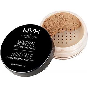 NYX Professional Makeup Mineral Finishing Powder, Polvere libera, Finish matte, Riduce le zone lucide, Tonalità: Medium/ Dark