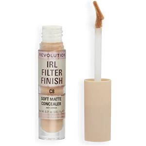 MAKEUP REVOLUTION LONDON Makeup Revolution, IRL Filter Finish, Morbido correttore opaco, copertura da media a totale, C8, tonalità della pelle da media a abbronzata, 6g