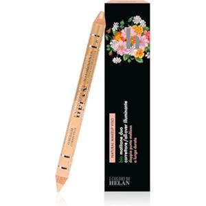 Helan I Colori di Helan - Bio Matitone 2in1 Dark Bronze, Correttore Imperfezioni + Illuminante Viso Make Up Naturale, Matita Doppia Punta Morbida Nutriente con Vitamina E, Trucchi Makeup Lunga Durata