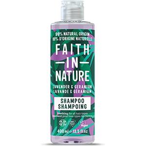 Faith in Nature Shampoo Naturale alla Lavanda & Geranio, Addolcente, Vegano e Non Testato su Animali, Senza SLS e Parabeni, Tutti i Tipi di Capelli, 400 ml