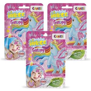 INKEE - Set da 3 Maschera facciale per bambini Galupy Unicorn con design a unicorno (ci sono 6 diversi disegni) con camomilla e calendula