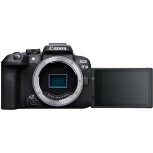 Canon EOS R10 APS-C mirrorless nera (24,2 Mp, - fino a 23 fps, DIGIC X, video 4K UHD fino 60p, Dual Pixel CMOS Auto Focus II, Display touchscreen orientabile da 7,5 cm, Wi-Fi, Bluetooth)