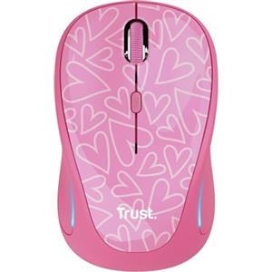 Trust Yvi FX Mouse Wireless con Illuminazione LED, Rosa