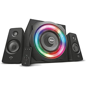 Trust Gaming 2018 Tytan GXT 629 Set Altoparlanti con Subwoofer 2.1, Illuminazione RGB, 120 W, Casse PC da con Telecomando Wireless per Computer, Portatile, Tablet, Smartphone - Nero