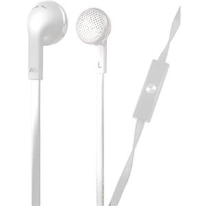 Meliconi MySound Speak Flat Cuffie Stereo con Microfono e Tasto di Risposta, Cavo Piatto, Bianco