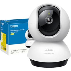 Tapo C220 Telecamera Wi-Fi Interno 2K 4MP QHD, Videocamera Sorveglianza, 360º Horizontal, Panoramica e iInclinazione, Visione Notturna, MicroSD fino a 512GB, Alexa, Google Assistant