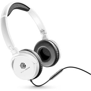 Music Sound | HEADBAND filo Basic | Cuffie on ear pieghevoli con filo e microfono - Jack 3.5 mm - Colore Bianco