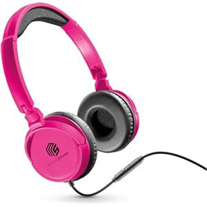 Music Sound | HEADBAND filo Basic | Cuffie on ear pieghevoli con filo e microfono - Jack 3.5 mm - Colore Rosa