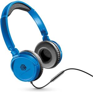 Music Sound | HEADBAND filo Basic | Cuffie on ear pieghevoli con filo e microfono - Jack 3.5 mm - Colore Blu