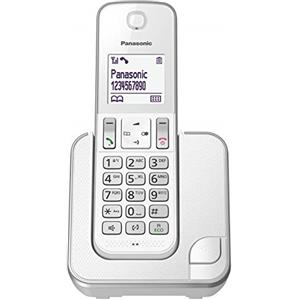 Panasonic KX-TGD310JTS Telefono Cordless Digitale, Unità Base e 1 Ricevitore, Display LCD Bianco, Vivavoce, ID Chiamante, Blocco Chiamate Indesiderate, Modalità Eco Plus, Sicurezza DECT, Argentato
