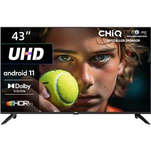 CHiQ U43H7A, Android Smart TV 43 Pollici (108 cm),UHD, 4K, WiFi, Bluetooth, Google Assistant, Netflix, Prime Video, 3 HDMI, 2 USB