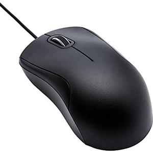 Amazon Basics Mouse silenzioso a 3 pulsanti con cavo USB, Standard, colore nero