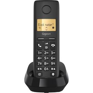 Gigaset PURE 120 - telefono cordless con protezione chiamate ed ECO DECT - display retroilluminato - compatibile con apparecchi acustici, nero antracite, Italia