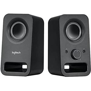 Logitech Z150 Altoparlanti Stereo Multimediali Compatti, Ingresso Audio da 3.5 mm, Controlli ‎Integrati, Jack Per Cuffie, Presa EU/IT, Computer/Smartphone/Tablet/Lettore Musicale, Nero (Notte)