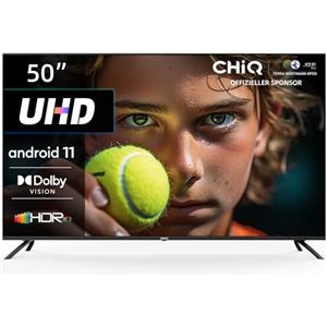 CHiQ Smart TV U50H7A, 50 pollici (126 cm) televisori, Android 9.0 TV, UHD, 4K, WiFi, Bluetooth, Google Assistant, Netflix, Prime Video, 3 HDMI, 2 USB