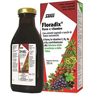Salus Floradix - Integratore Alimentare con Ferro e Vitamine per ridurre la stanchezza e la fatica - 250ml