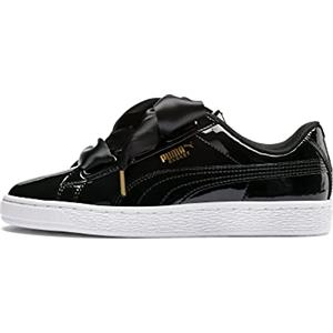 PUMA Basket Heart Patent, Scarpe da fitness Donna, Black Black, 36 EU