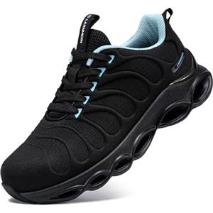 LARNMERN Scarpe Antinfortunistiche Uomo Leggere Scarpe Antinfortunistica Comodo Moda con Punta in Acciaio Traspiranti Scarpe da Lavoro Ammortizzazione(Azzurro Polvere,36 EU)