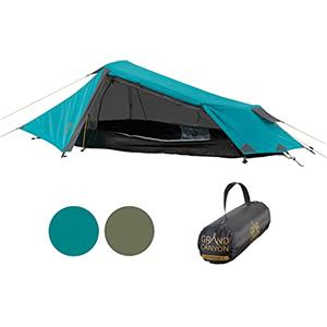 Grand Canyon Richmond 1 - Tenda a Tunnel per 1 Persona | Ultraleggera, Impermeabile, di Piccole Dimensioni | Tenda per Il Trekking, Campeggio, all'aperto | Blue Grass (Blu)