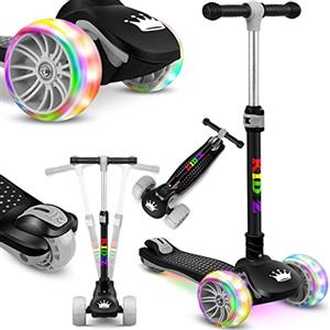 KIDIZ® Scooter Scooter per bambini X-Pro2 Triciclo Scooter con ruote luminose a LED in PU Scooter a pedali pieghevole Scooter da città regolabile in altezza Scooter per bambini ragazze 3-12 anni