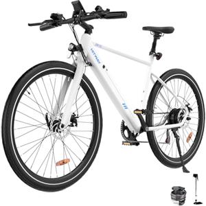 HITWAY Bicicletta Elettrica, Adulti Mountain Bike Elettrico, Bicicletta elettrica da 700C, E-bike da pendolarismo con batteria rimovibile da 36V12AH, 7 Velocità, 40-80km