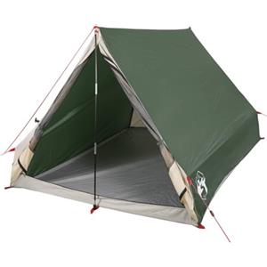 vidaXL Tenda da Campeggio Telaio ad A per 2 Persone Verde Impermeabile