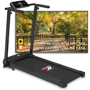 YM NEXT 2000 Tapis Roulant Elettrico Pieghevole 12 km/h, CONTROLLO GESTUALE o Tramite Tasti, Brand Italiano, Ampia Superfice Corsa, Telaio rinforzato, APP Kinomap BitGym Zwift, Salvaspazio, Your Move