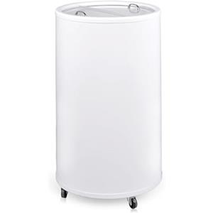 METRO Professional Party-Cooler/frigo bibite su ruote, HCR40, plastica/vetro temperato, Ø 44.2 x 74.5 cm, 34 L, con 4 ruote, ideale per lattine, bianco