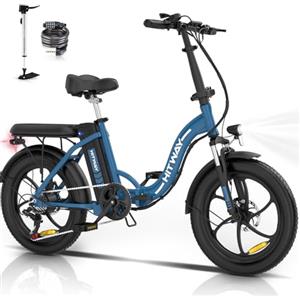 HITWAY E-Bike Bicicletta Elettrica 20 Pollice Fat Tire Bicicletta Pieghevole Bicicletta Elettrica, 250W/36V/12 Ah Batteria, Max.Electric chilometraggio può raggiungere 35-90 km