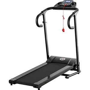 HOMCOM Tapis Roulant Elettrico Pieghevole Salvaspazio, Tapis Roulant Professionale con Display LCD, Velocità 0.8-10km/h e 12 Programmi, Potenza 500W, per Casa e Ufficio, Nero