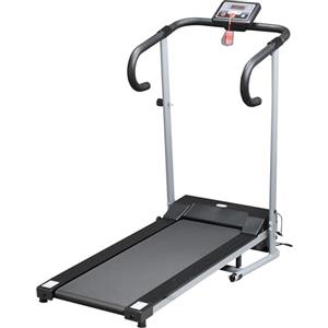 HOMCOM Tapis Roulant Elettrico Pieghevole Salvaspazio e Silenzioso con Velocità Regolabile 1-10km/h e Schermo LCD, per Casa e Ufficio, 500W, Nero