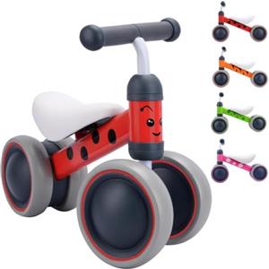 BOLDCUBE Biciclette Senza Pedali per Bambini da 6 a 18 mesi 1 - 2 anni design animali e Confezione Regalo (Betty Coccinella)