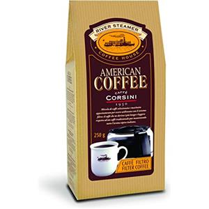CAFFÈ CORSINI 1950 Caffè Corsini - American Coffee, Miscela di Caffè Macinato per Caffè Americano, Caffè Lungo e Caffè Filtro, Leggero e Profumato - 6 Confezioni da 250 Grammi Sottovuoto