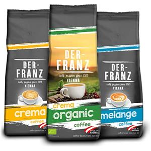 Der-Franz caffè Pack, macinato, 3 x 500 g, (1 x Crema, 1 x Melange, 1 x Crema biologico)
