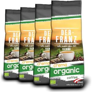 Der-Franz Crema biologico caffè, macinato, 4 x 500 g