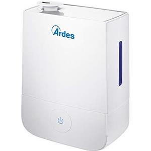 ARDES | AR8U10 Umidificatore ad Ultrasuoni NEBULO 30W, Umidificatore Professionale Ambienti Casa Ufficio Capacità 4 Litri, 3 Livelli di Vapore con Grande Comando Touch, Silenzioso ed Elegante, Bianco