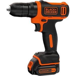 BLACK+DECKER Trapano/Avvitatore 10.8V Litio. 1.5 Ah. Luce LED. Velocità variabile. Batteria a slitta per un cambio più rapido ed una tenuta più sicura. BDCDD12-QW