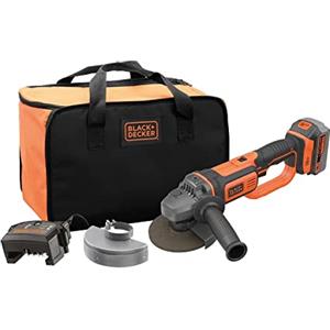 BLACK+DECKER Smerigliatrice angolare a batteria 18V-4.0Ah Litio. Batteria 18V-4.0Ah + Caricabatterie rapido. BCG720M1-QW