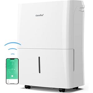 COMFEE' Deumidificatore Casa Muffa 16L/24h, Adatto fino a 32㎡, Tanica da 3L, Deumidificazione Smart, Controllo WiFi, Compatibile con Alexa, Ruote Piroettanti, Timer, MDDF-16DEN7 WF