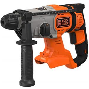 BLACK+DECKER, TASSELLATORE A BATTERIA 18V SDS+ - CORPO MACCHINA (unità senza batteria e senza caricabatterie) - Con 1 punta SDS+ 6mm muro. BCD900B-XJ