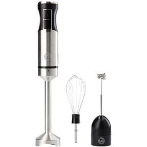 MasterChef Frullatore a Immersione, Minipimer 3 in 1 con Montalatte Elettrico e Frusta, per Zuppa, Cappuccino e altro, Frullino Multifunzione in Acciaio Inox, 400w