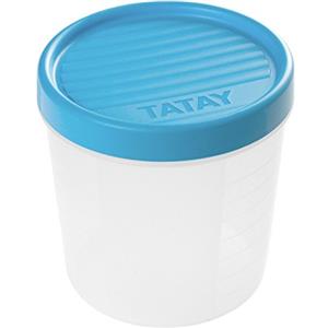 TATAY-Contenitore per alimenti con chiusura a vite, 1 L, in plastica, 12 x 12 x 12,5 cm, Plastica, blu, 1L