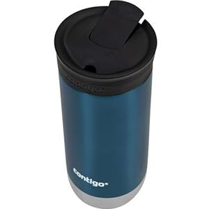 Contigo Huron 2.0 Snapseal Tazza Termica| Tazza da viaggio in acciaio inossidabile | Tazza thermos caffe | Tazza da caffè da asporto con coperchio facile da pulire senza BPA | Blueberry | 470 ml