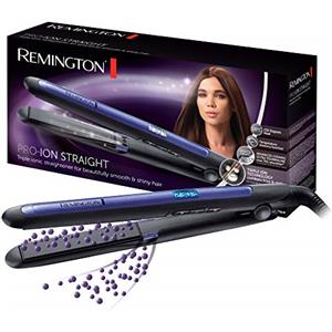 Remington: Piastra per capelli - Tecnologia a Triplo Ione: meno effetto crespo e carica statica -Rivestimento in Ceramica ultra, Tormalina, display LCD, 150-230°C, funzione aumento temperatura, S7710