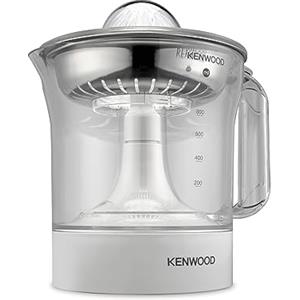 Kenwood JE290A Spremiagrumi elettrico, rotazione a destra e sinistra, base antiscivolo, vano portacavo, capacità caraffa 1L con misuratore graduato, pratico beccuccio, compatto, 40w, Bianco